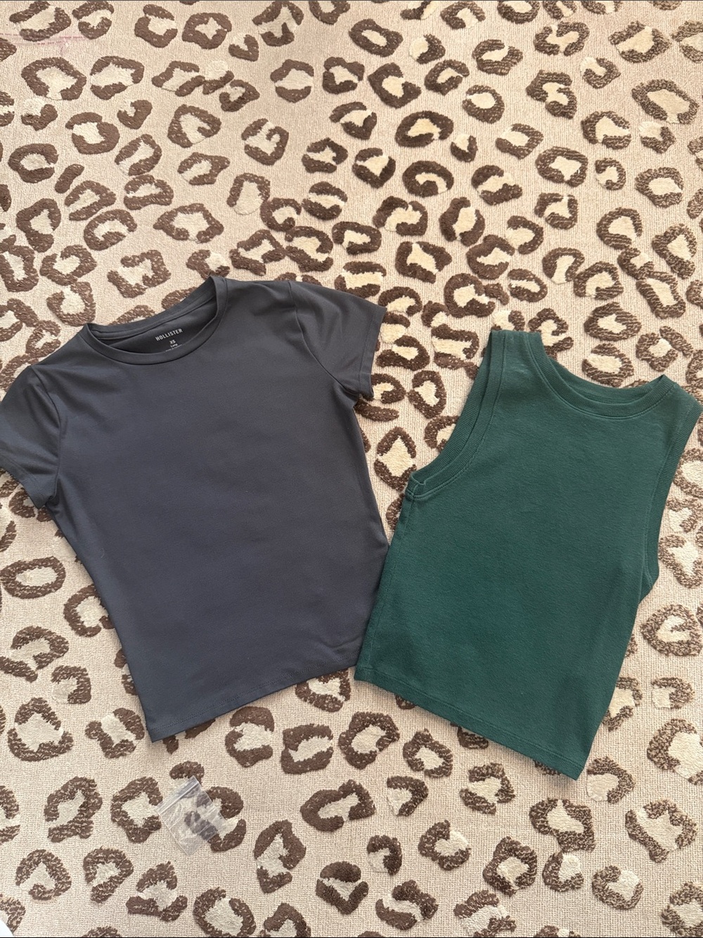 Hollister Dark Charcoal Tee and Forest Green Tank Size XS